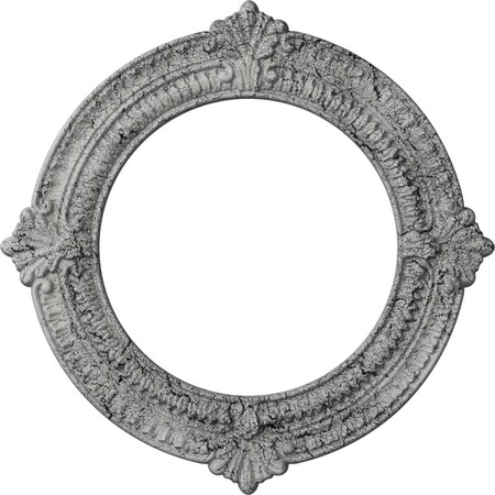 Ekena Millwork Benson Ceiling Medallion (Canopies up to 8"), 13 1/8"OD x 8"ID x 5/8"P, Ultra Pure White Crackle CM13BNUWC